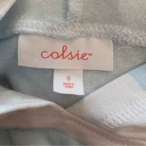 Colsie Blue and White Striped Hoodie S nwt - Picture 3 of 4